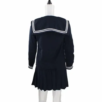 VEVEFHUANG Japonų/korėjiečių Pragarą Mergina Enma Ai Cosplay Kostiumų mokyklines Uniformas JK Studentų Sailor Kostiumas Viršuje+Dress+Kaklaraištis +Kojinės