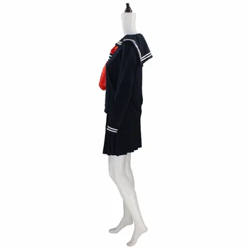 VEVEFHUANG Japonų/korėjiečių Pragarą Mergina Enma Ai Cosplay Kostiumų mokyklines Uniformas JK Studentų Sailor Kostiumas Viršuje+Dress+Kaklaraištis +Kojinės
