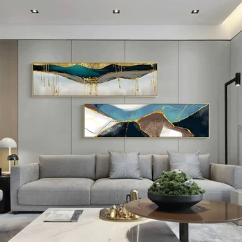 Abstrakčios drobės aukso tapybos reklama naktiniai plakatai ir spausdinimo modernios sienos menas nuotraukas gyvenimo kambario, miegamasis namų dekoro
