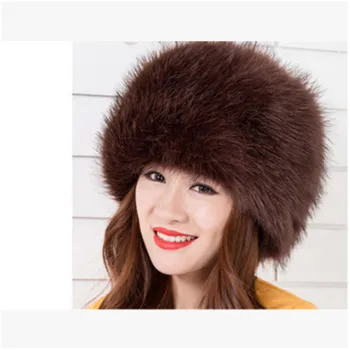Žiemos Dirbtiniais Fox Fur Medvilnės Bombonešis Skrybėlės Moterims Lauko Vėjo Tirštėti Ausų Apsaugos Šiltas Pūkuotas Kepurės