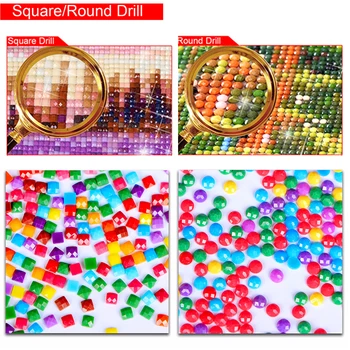 5D Gyvūnų Diamond Tapybos Vaizdingos Elnių kvadratiniu/apvalus Gręžimo Mozaika 