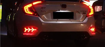1Pair Honda Civic 2016 2017 2018 2019 LED DRL Galinis Bamperis užpakalinis žibintas priešrūkinis žibintas Stabdžių Žibintai posūkio žibintas DRL reflektorius