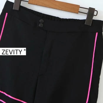 Zevity Naujas Moterų spalvų Atspindys dizaino krovinių kelnės femme safari stiliaus Kelnių kišenėje prašmatnus užtrauktukas skristi ilgas kelnes P897