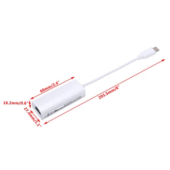 Nešiojamų C Tipo USB 3.0 Male prie Ethernet Tinklo LAN RJ45 Interneto Adapteris Jungties Priedai Macbook Tipas-C Prietaisai
