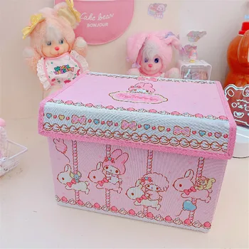 1PCS Mano Melodija Kuromi Anime Sandėliavimo Dėžės, Dėžės Namų Grožio Atveju, Kosmetikos Dėžutė Dėklas Padengti Makiažo Krepšelį Mergaitės Saugojimo dėžutė