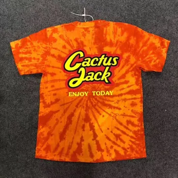 Scott Travis AstroWorld Kelionių T-shirt Hip-hop tie dažai cactus jack laiško Viršuje Tees vyrai moterys kanye Scott Travis ASTROWORLD marškinėliai