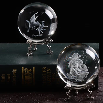 Miniatiūriniai Ožiaragis Dekoratyvinis Ornamentas Kristalų Amatų Namų Dekoro Priedai Zodiako Žvaigždynų Stiklo Papuošalai