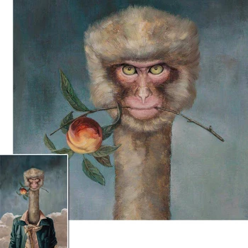 Drobė spausdinti Plakatai Abstrakčiai Gyvūnų Briedžių Beždžionė Žirgų Ragas Avis nuotrauką kambarį Namų Dekoro Kūrybiškumą Šiuolaikinio meno tapybos