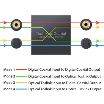 Įkalbinėti Optinis Toslink į Įkalbinėti Optinis audio Adapteris Keitiklis,dvikryptis Jungiklis su nuolatinės srovės kabelis