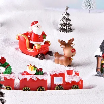 9PCS Kalėdų Miniatiūriniai Santa Claus Sniego šiaurės Elnių Pasivažinėjimas Namas Papuošalai, Papuošalai Namų Darbalaukio Micro Kraštovaizdžio Dekoras