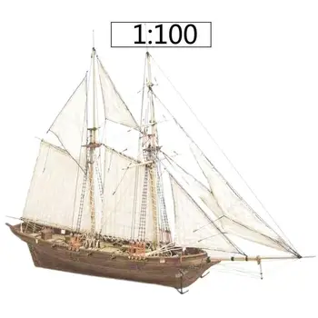 1 Set Surinkimas Statybos Rinkiniai Laivo Modelį, Medinis Burlaivis Sumontuoti Mediniai Buriavimo Mediena 