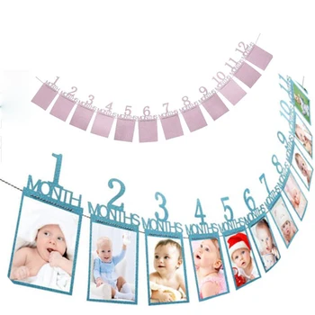 1-12 Mėnesių Kūdikio Nuotrauką Aplanko Vaikų Gimtadienio Tema Dekoracijos Žaislai, Foto Reklama Mėnesio Foto Sienos, Namo Apdailos Reklama
