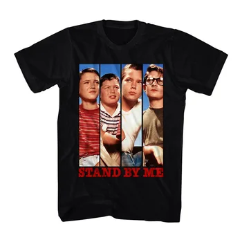 Stand By Me Filmo Aktoriai Nuotraukų Plokštės Adult T-Shirt Puikus Klasikinis Filmas Medvilnės Harajuku Vyrų Marškinėliai, Topai