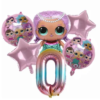 Originalus LOL staigmena lėlės Vaikų mergaičių gimtadienis apdailos fone balionas veiklos, žaislų, aliuminio plėvelę, dovanos vaikams