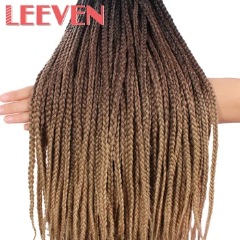Leeven 24inch Lauke Nerijos Crotchet Nerijos Plaukų priauginimas Ombre Sintetinių Pynimo Plaukų Rožinė Mėlyna Senegalo Twist Nėrimo Plaukų