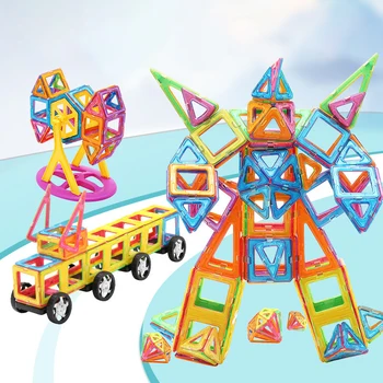 Didelis Dydis Magnetinių Žaislų Magnetai Vaikai Buiding Blokai Švietimo Mergaitė Berniukas Statybos Dizaineris Nustatyti Pilis Plokštumos Automobilių Kūrybiniai Žaislai