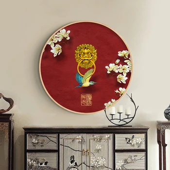 Tradicinės Kinų Stiliaus Raudonas Pastato Drobės Tapybos Sienos Meno Plakatų Spausdinimo Šiuolaikinių Nuotraukų Kambarį Home Office Dekoras