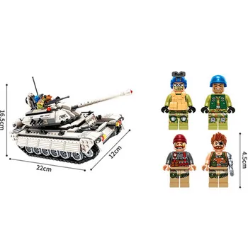 Apšviesti 430pcs Karinės Pasaulinio Karo Statybinių Blokų Rinkinius Vaikams Armijos Tankas Panzer Ginklą, Ginklą, RPG JT Pajėgų Suderinama Plytos