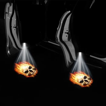 Belaidžio Led automobilio duris sveiki Lazerinis projektorius Logotipas dvasia, šešėlis, šviesos kaukolė šešėlis, šviesos Bmws E39 Opel Toyotas