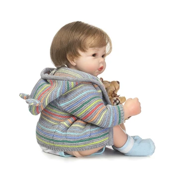 NPK naujo dizaino atgimsta babydoll mielas Megztinis drabužiai minkšta žaislai ir Kalėdų dovana vaikams