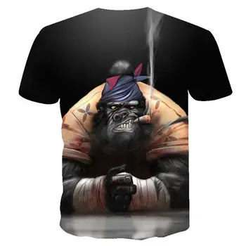2020 naujas vyrų marškinėliai Vyrams Gyvūnų marškinėliai Orangutan 3D Spausdinimo marškinėlius Vyrų Juokinga tees viršūnes Trumpas Rankovės O-kaklo 3D Spausdinimo Vasaros