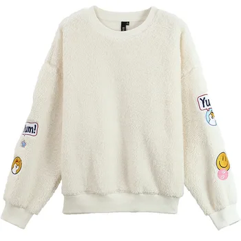 Toyouth Moterų Megztinis Hoodies Atsitiktinis Gyvūnų Siuvinėjimo Storas Šiltas Sweatershirt