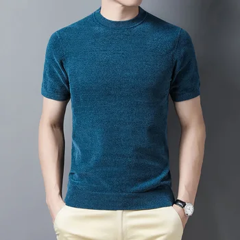 2020 naują pavasario ir rudens viršūnes tees vyrų apvalios kaklo trumpomis rankovėmis megzti marškinėliai jk029