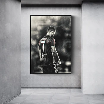 Star Plakatai futbolo futbolo Žaidėjas Cristiano Ronaldo Portretas Tapybos Cabvas Juoda ir Balta Nuotrauka už Namų Projektavimas