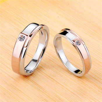 NSCD pora žiedas, rožė spalva vyrų ir moterų 925 Sterling Silve vestuvinis žiedas,su pažymėjimas(kaina yra už vieną žiedą)
