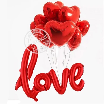 10vnt Meilė Širdies Folija Balionai 40 Colių Laiškas Meilės Helio Balionas Gimtadienio Puošimas Vestuvių Valentino Diena Siūlyti Mergina