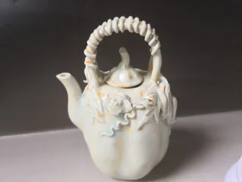 Kinijos seno porceliano Žalia crackle įstiklintas porceliano puodą