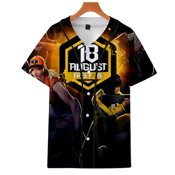 Nemokamai Gaisro 3D Atspausdintas Beisbolo T-marškinėliai Moterims/Vyrams Vasaros Trumpas Rankovės Mados Tshirts Populiarus Žaidimas Nemokamai Gaisro Baseball Tee Marškinėliai