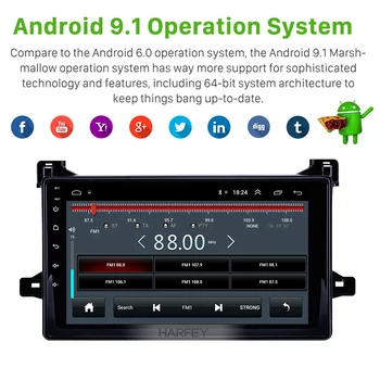 Harfey Android 9.1 9 colių 2din HD Touch Screen automobilio Radijo, gps 2016 m. 