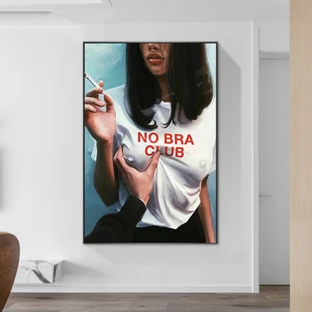 Abstrakti Ne Baras, Klubas Rūkymas Mergina Drobė Paveikslų, Plakatų ir grafikos Modernios Sienos Menas Nuotraukas Kambarį Dekoro Neįrėminti