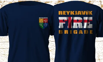 Mados Naujų ISLANDIJA Reikjavikas ugniagesių Gaisrininkų Departamento karinio jūrų Laivyno T-Shirt S-3XL Tee marškinėliai