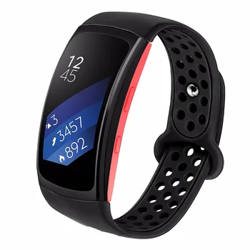 Dviejų Spalvų Silikoninė Guma Watchband Samsung Pavarų Tinka 2 R360 / Fit2 Pro R365 Žiūrėti Juosta Sporto Dirželis Riešo Diržas Apyrankė