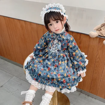 2VNT Bamblys Girl Lolita Gėlių Suknelės Vaikams ispanijos Vestidos Rudenį Kūdikių Mergaičių Princesė ubierz Kūdikių Drabužius Ispanija