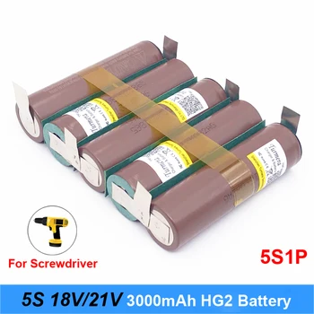 Turmera Baterijos 18650 hg2 3000mAh 20amps už 18v atsuktuvas baterija suvirinimo litavimo juostos 5s 18v baterija (tinkinti)