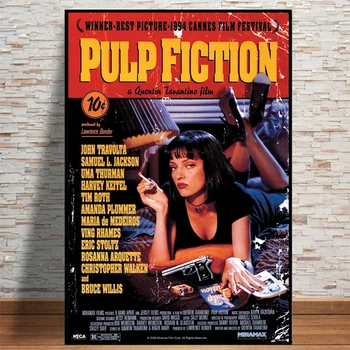 Pulp Fiction Klasikinis Filmas Quentin Tarantino Derliaus Meno Tapybos Juokinga, Drobė, Tapyba, Plakatas Nuotraukas, Miegamojo Puošimas
