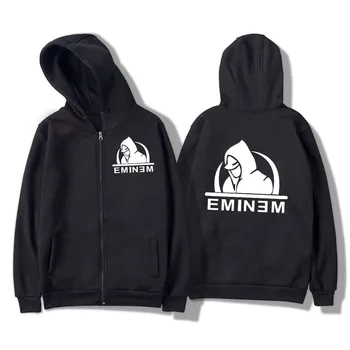 Eminem Rap Muzikos Užtrauktukas Hoodie Palaidinukė Moleton Masculino mados hip-hop Hoodies Palaidinės Rudens-Žiemos drabužius Tracksuit
