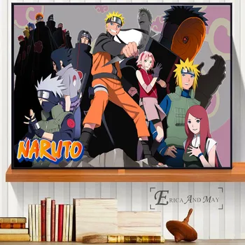Naruto Simbolių Anime Meno Drobė Spausdina Šiuolaikinės Tapybos Plakatai Sienos Menas Nuotraukas Kambarį Apdaila, Be Rėmelio