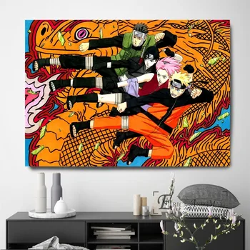 Naruto Simbolių Anime Meno Drobė Spausdina Šiuolaikinės Tapybos Plakatai Sienos Menas Nuotraukas Kambarį Apdaila, Be Rėmelio
