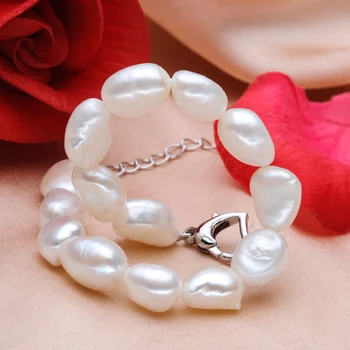Derliaus natūralių perlų apyrankė moterims,reguliuojama kryptis apyrankę baroko perlas pakabukai apyrankės papuošalai madinga gimtadienio dovana