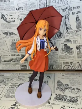 Japonų Anime 20cm Kardas Meno Internete Yuuki Asuna Drabužius Skėtis Ver. 1/7 PVC Veiksmų Skaičius, Surinkimo Modelis Žaislas, Lėlė
