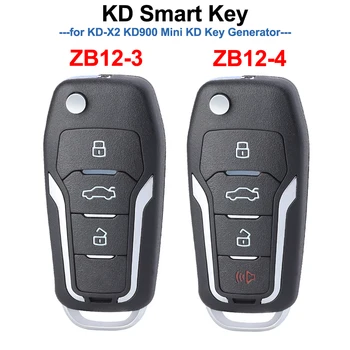 KEYDIY ZB12-3 ZB12-4 KD Smart Nuotolinio valdymo Raktas Universalus KD Auto Automobilio Raktas Fob už KD-X2 Key Generator, ZB12 Telpa Daugiau nei 2000 Modelių