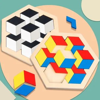Kūdikių Mediniai Žaislai, 3D puzzle Juokinga trimatės dėlionės Loginį mąstymą puzzle Įdomus ankstyvojo ugdymo dėlionės, žaislai Vaikams