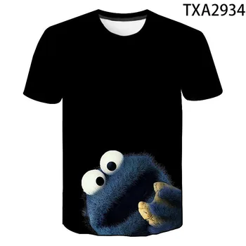 2020 metų Vasaros Cookie Monster Šalies Atsitiktinis 3D marškinėliai Vyrams, Moterims, Vaikams, Mados Streetwear Berniukas Mergaitė Vaikams Spausdinti marškinėliai Topai Tee