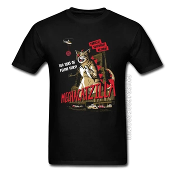 Mecha Catzilla Monstras Šėtono Demonas Katė PsychedelicT-Shirt Juokinga Japonų Komiksų Grafinis Naujas Tshirts 3D Spausdinimo Nepažįstamų Dalykų, Vyrai
