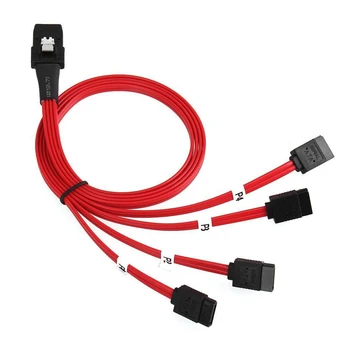 Kietasis Diskas Kabelis Connecter Remti Vidaus Mini SAS SFF-8087 36-Pin 4 SATA 7-Pin Kietąjį Diską Splitter Cable Raudona