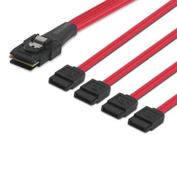 Kietasis Diskas Kabelis Connecter Remti Vidaus Mini SAS SFF-8087 36-Pin 4 SATA 7-Pin Kietąjį Diską Splitter Cable Raudona